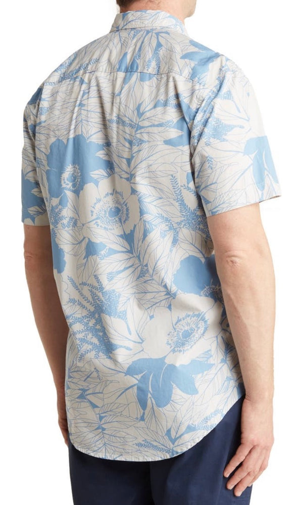 Coastaoro Astor Printed Short Sleeve Shirt - Aster Blue