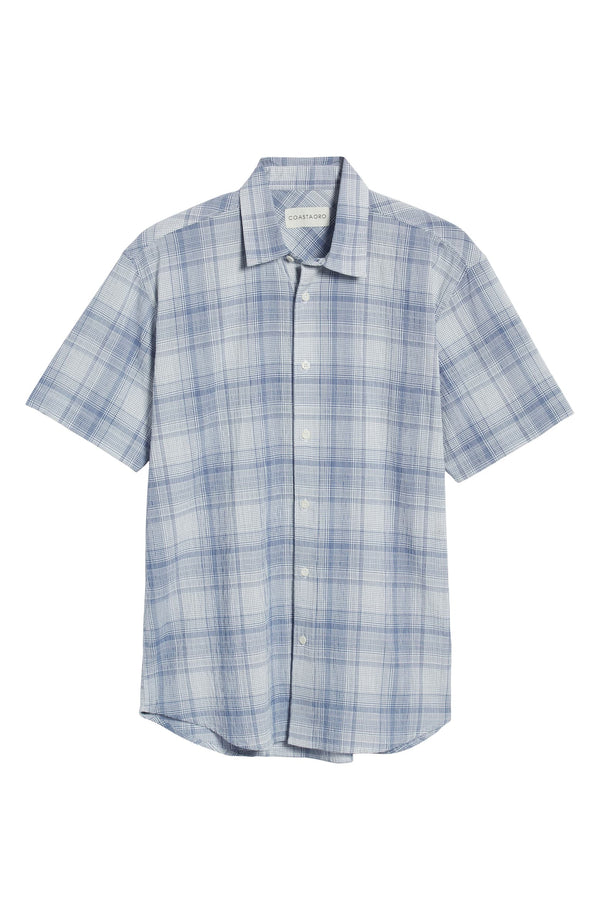Coastaoro Newporter Seersucker Short Sleeve Shirt - Blue