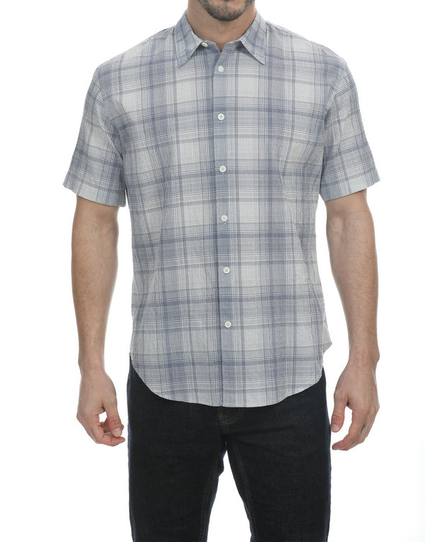 Coastaoro Newporter Seersucker Short Sleeve Shirt - Blue