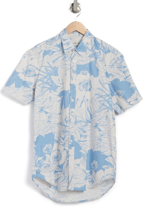 Coastaoro Astor Printed Short Sleeve Shirt - Aster Blue