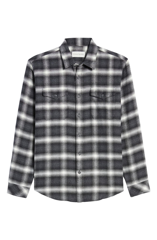 Holmes Long Sleeve Plaid Button Up Flannel Shirt