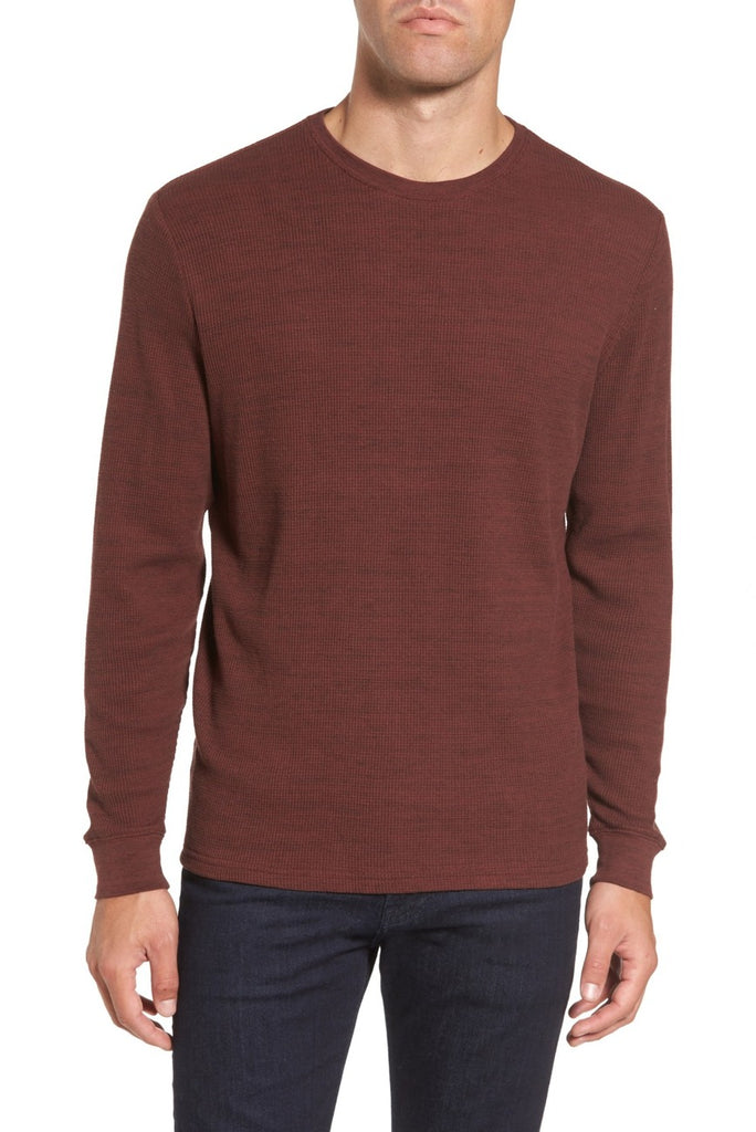 Vista Waffle Knit Long Sleeve T-Shirt - Merlot
