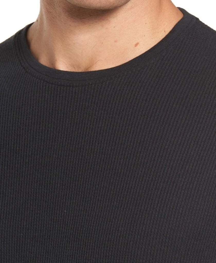 Vista Waffle Knit Long Sleeve Shirt - Black