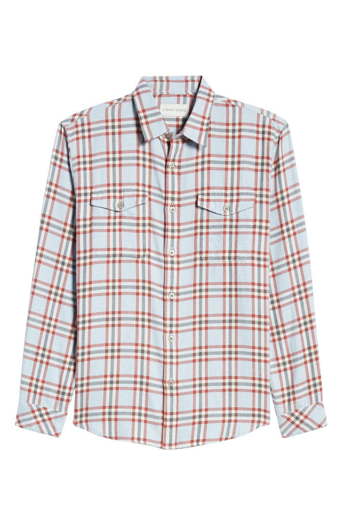 Diego Long Sleeve Plaid Button Up Flannel Shirt