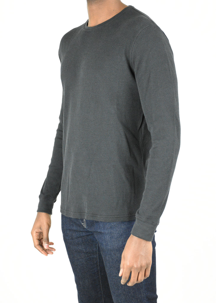 Vista Waffle Knit Long Sleeve Shirt - Mid Grey