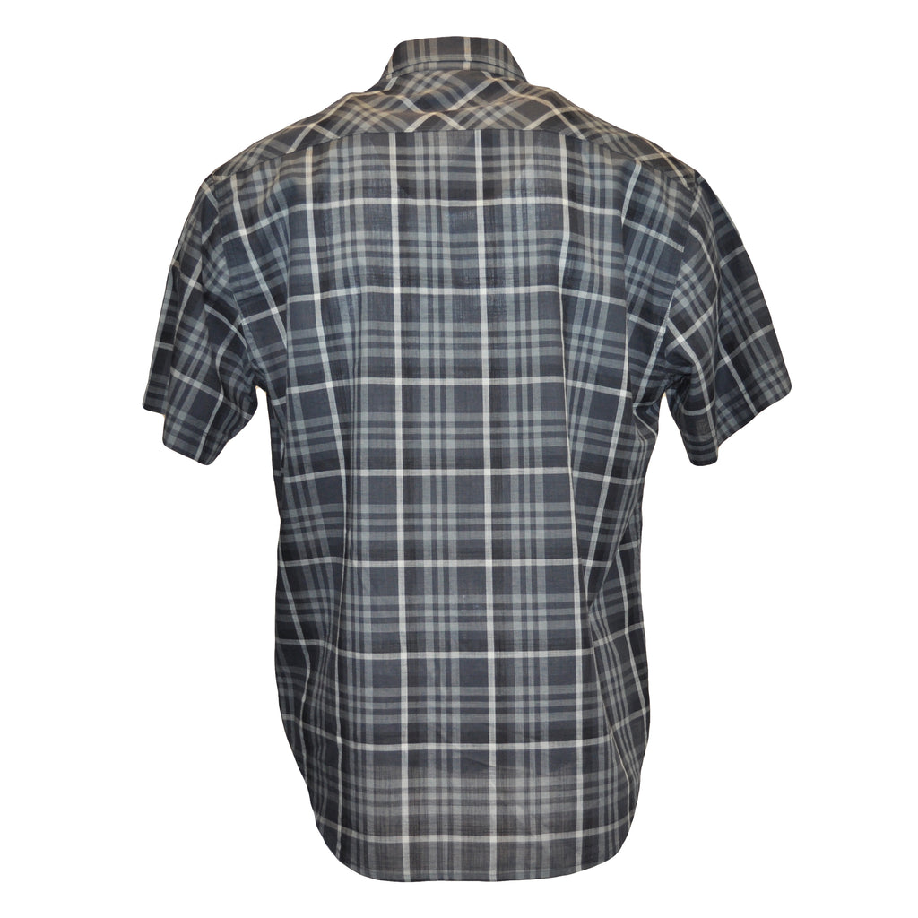 Coetez Short Sleeve Check Plaid Shirt - Black