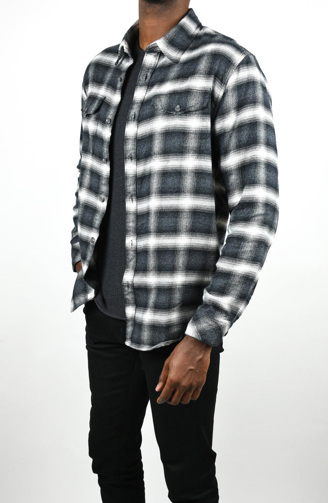 Holmes Long Sleeve Plaid Button Up Flannel Shirt