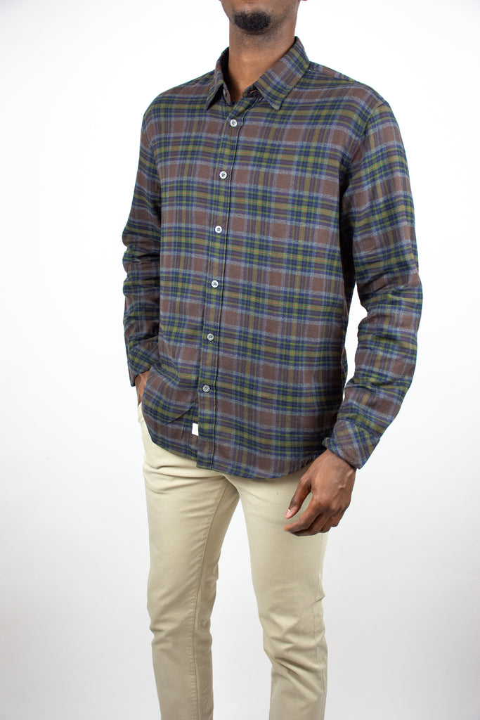 Finnoca Long Sleeve Check Button Up Shirt