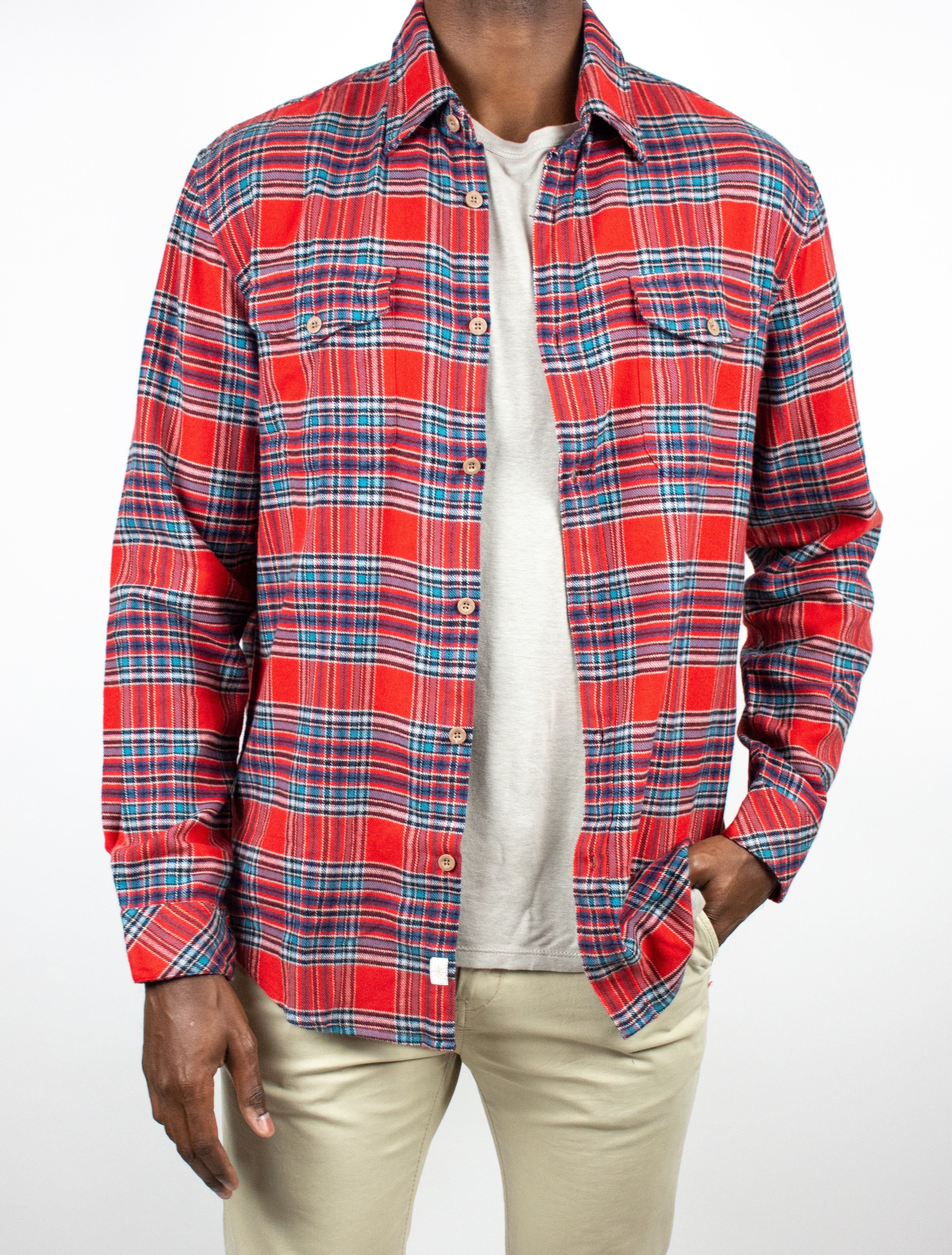 McGee Long Sleeve Check Button Up Flannel Shirt – Coastaoro