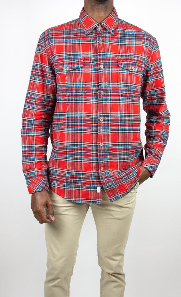 McGee Long Sleeve Check Button Up Flannel Shirt